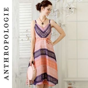 Anthropologie Maeve Summer Cottage Dress Coral